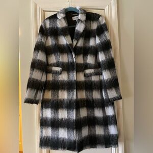 Liz Claiborne Black and White Plaid Teddy Jacket